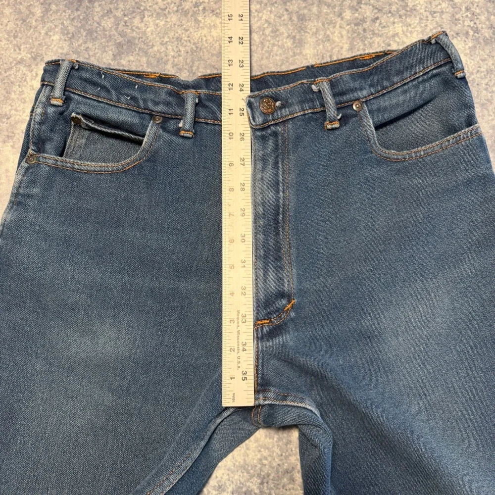 VTG 70s American Heritage Mens Jeans Medium Wash Scovill Zip Western Made USA